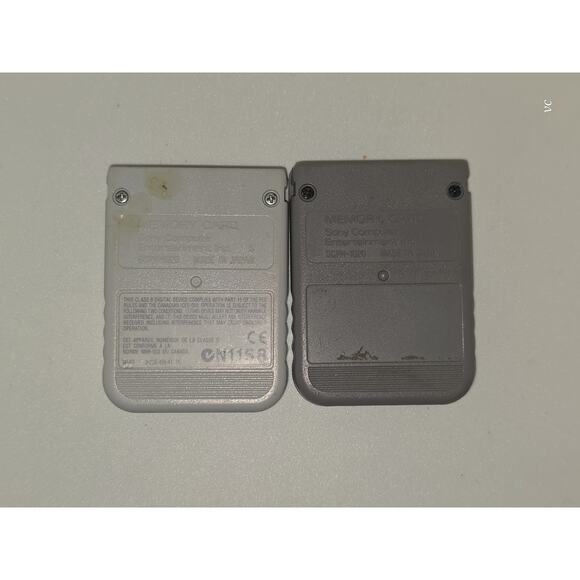 Sony PlayStation PS1 Official Memory Card SCPH-1020 Lot Gray & Light Grey - Picture 2 of 4